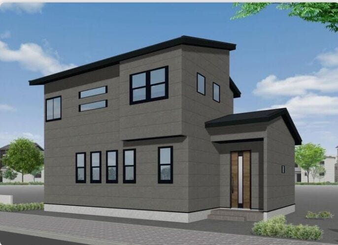 【外観】
オール電化の4LDK 家族それぞれのお部屋が持てますね。
スーパーや郵便局、中学校や飲食店も近く生活に必要な環境が整っています。