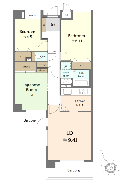【間取り】
【Floor Plan】
3F 3LDK
※図面と完成時に相違がある場合は現況優先とします。