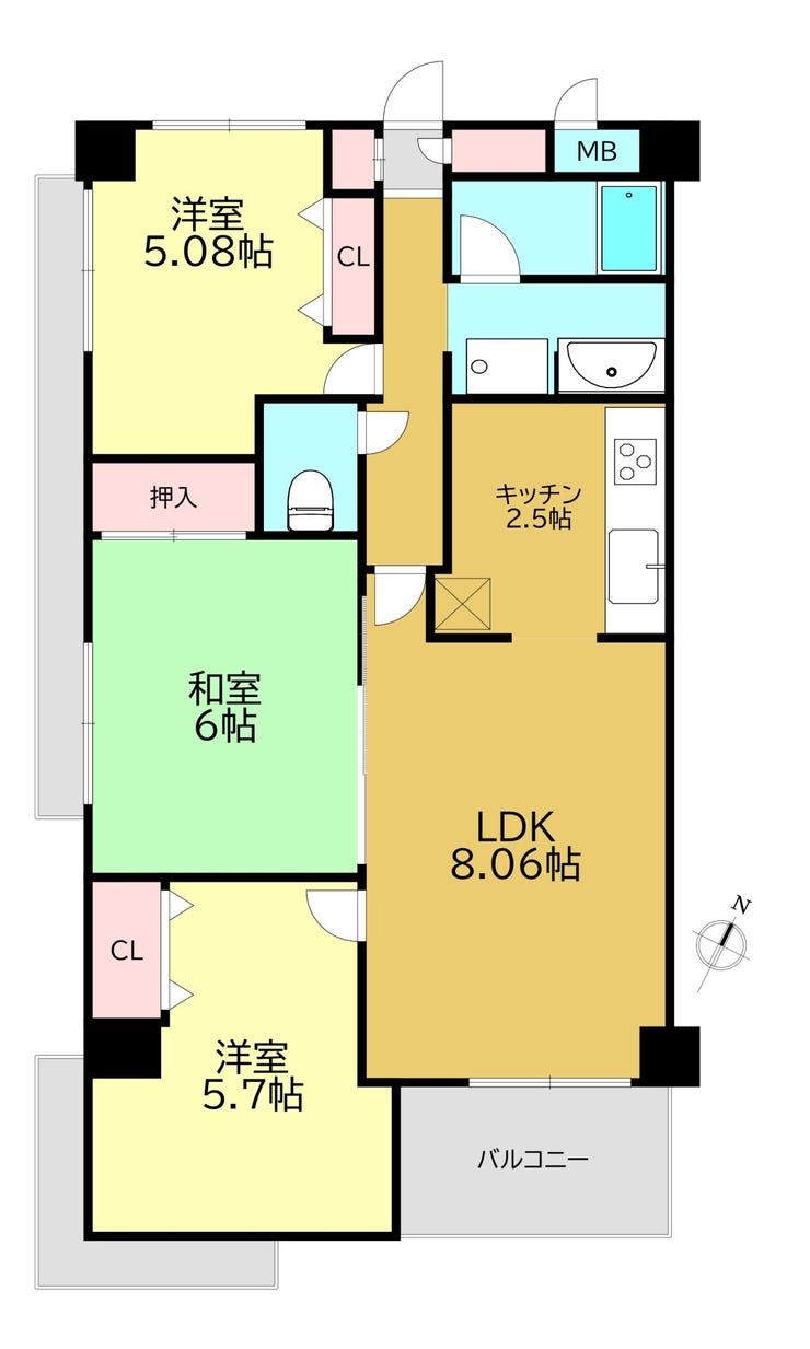 【間取り】
3LDK