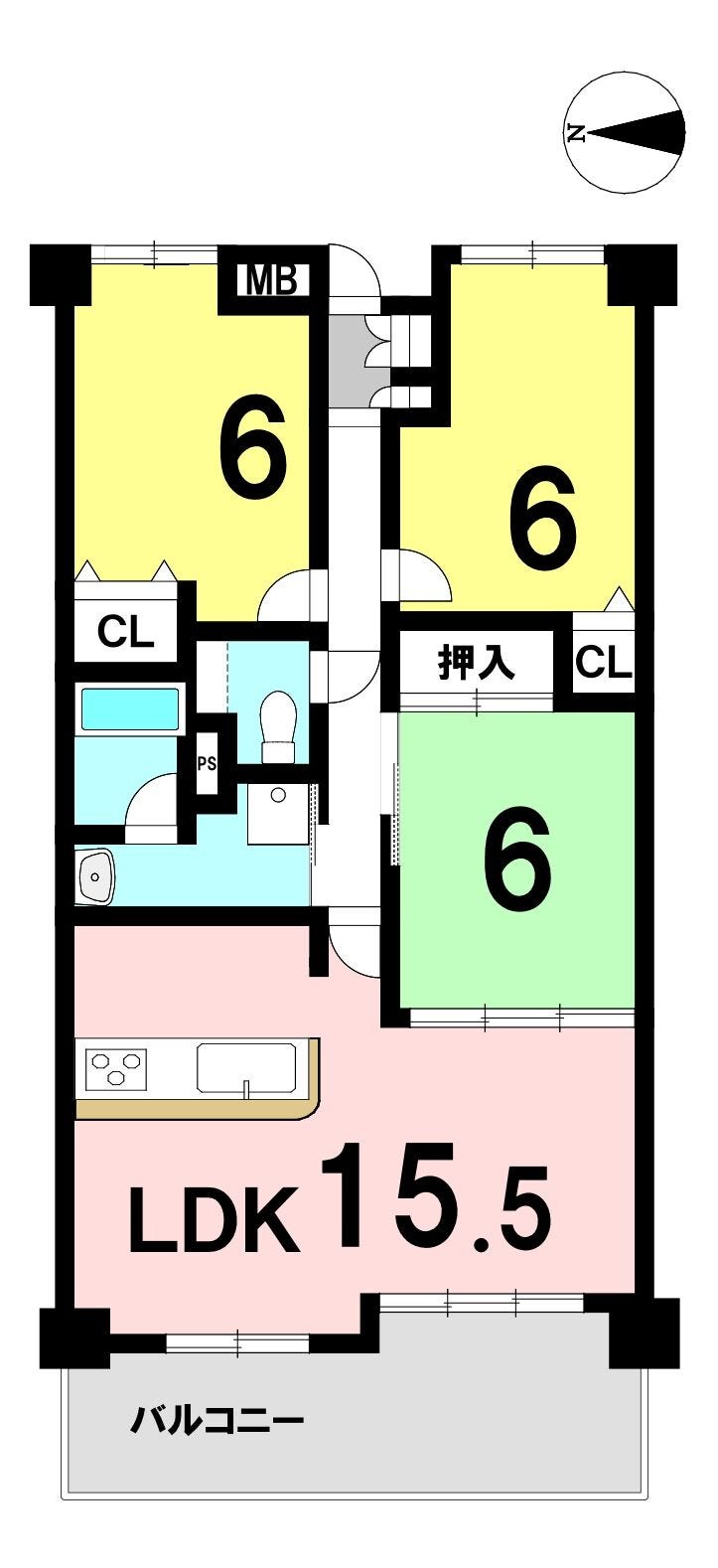 【間取り】
3LDKの間取り