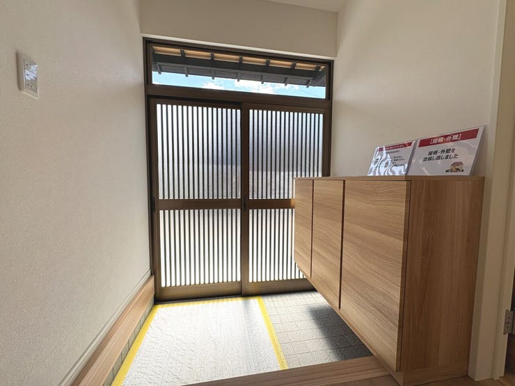 シューズボックスを設置した玄関。整頓された空間でお出迎えできますね!