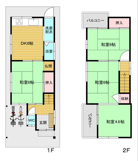 【間取り】
土地面積:54.27㎡
古家付き