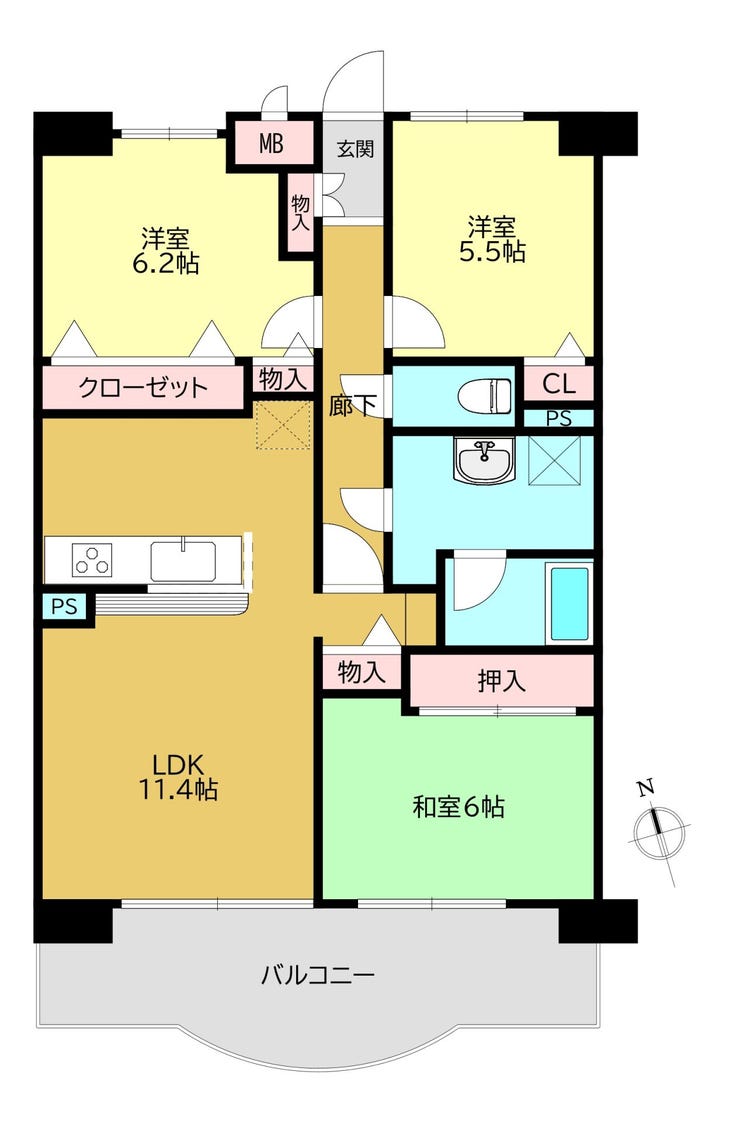 【間取り】
3LDK