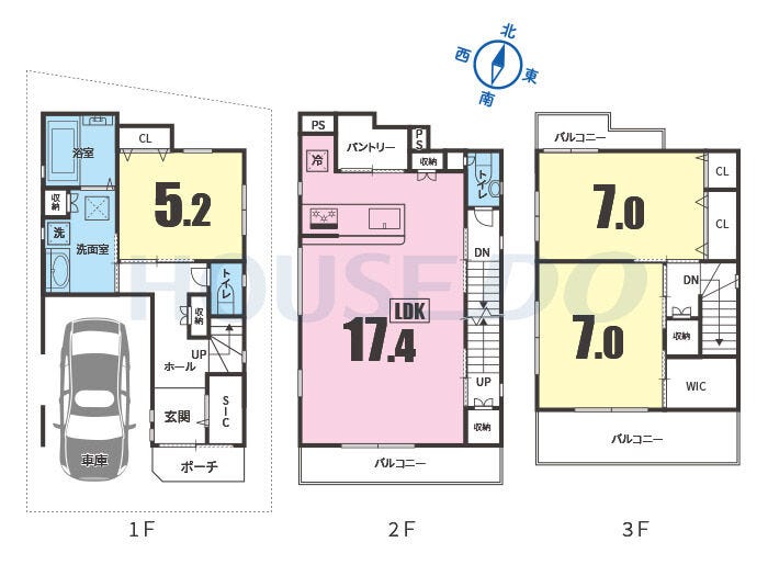 【間取り】
全室2面採光で日当たり・痛風良好の3LDK♪シューズインクローゼット・ウォークインクローゼット・パントリーなど収納豊富☆全居室フローリング☆リビング階段☆トイレ2か所有り☆室内設備充実☆