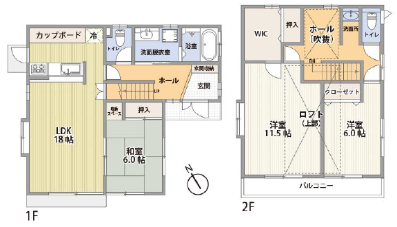 【間取り】
【Floor Plan】
3LDK+WIC+ロフト
※図面と現況の相違がある場合は現況を優先とします。