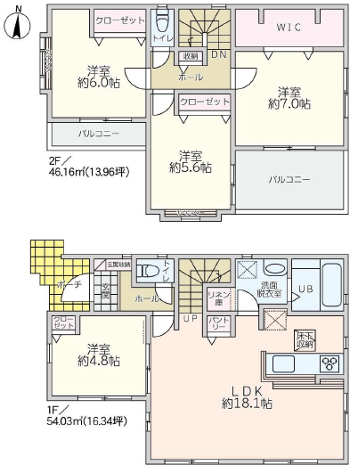 【間取り】
【Floor Plan】
4LDK+WIC+収納豊富
※図面と現況の相違がある場合は現況を優先とします。