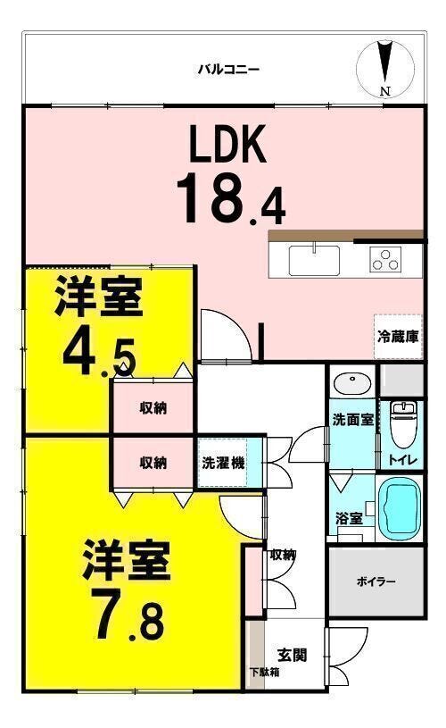 【間取り】
角部屋なので窓が沢山有り、自然光が入ってきます♪