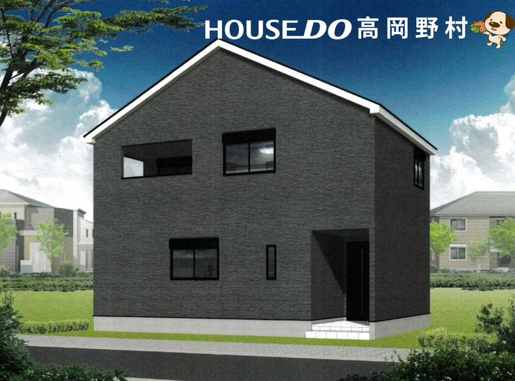 【外観】
シンプルな濃いグレーの外観が印象的な新築住宅。落ち着いたデザインと機能性を兼ね備え、明るく快適に暮らせる住まいです。収納も充実しています。