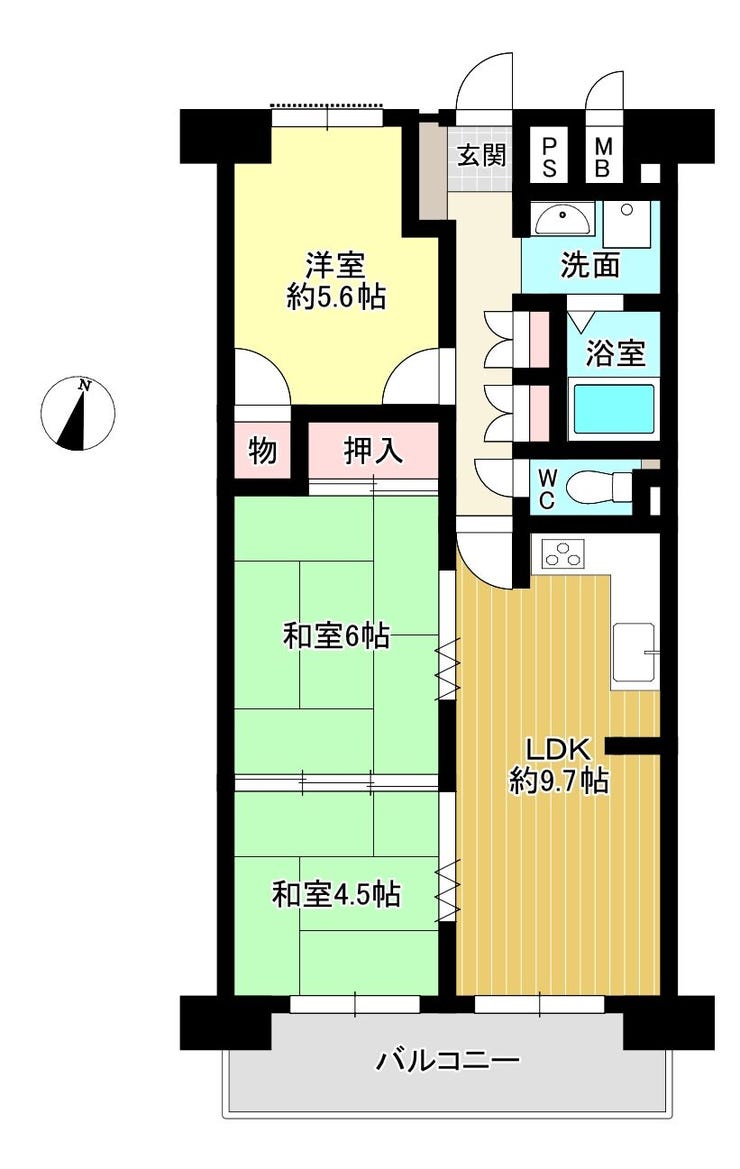 【間取り】
使いやすい3LDKの間取り♪間取りに相違ある場合は現況を優先いたします♪