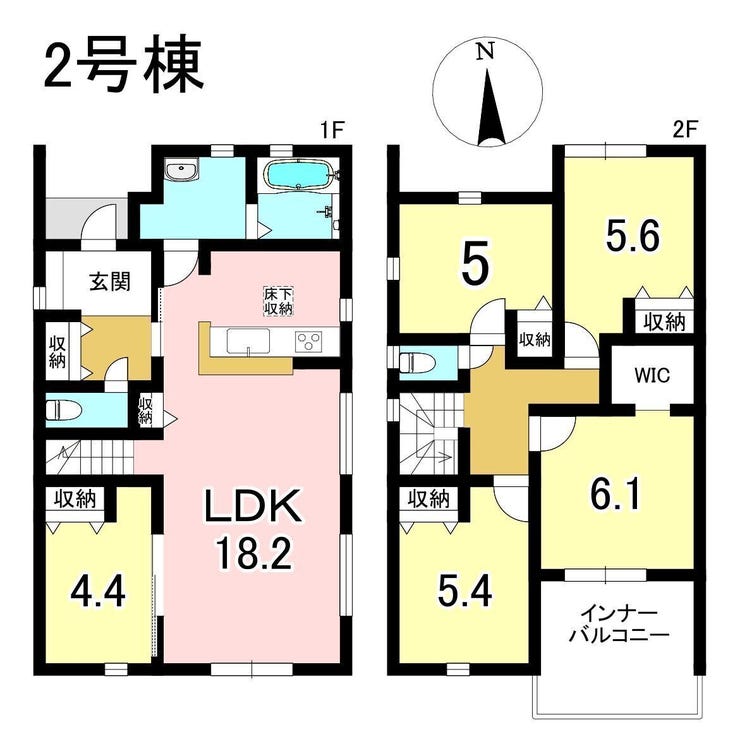 【間取り】
2号棟 5LDK+S 土地面積148.22㎡ 建物面積112.19㎡