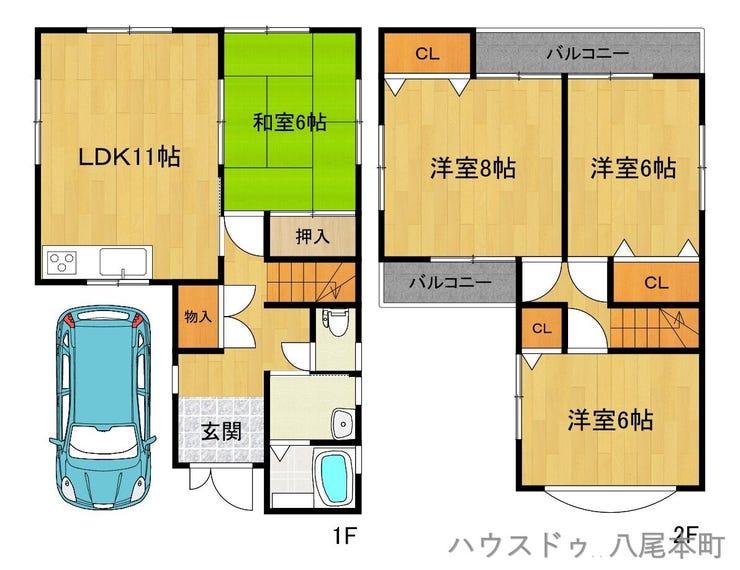 【間取り】
4LDK、全室6帖以上!