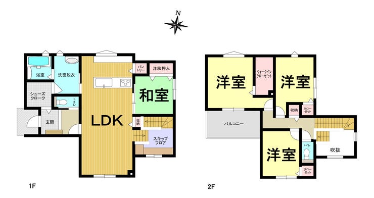 【間取り】
4LDK
1階 LDK、和室
2階 洋室3部屋