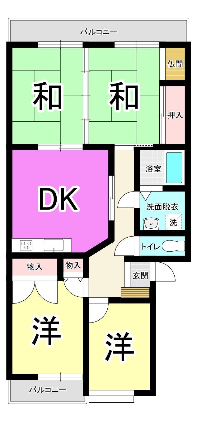 【間取り】
【駐車場1台無料】サンライフ光明II♪折尾東小・折尾中学校♪小学校まで徒歩10分圏内♪都市ガス♪