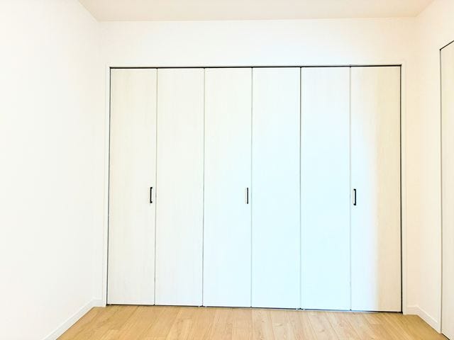 間口の広い折れ戸を採用しているため、大きな衣装ケースや荷物の出し入れもスムーズです