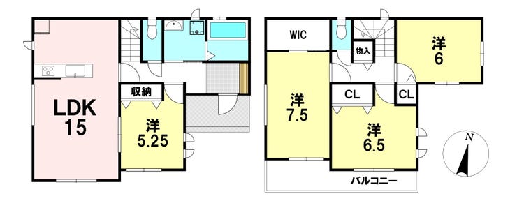 【間取り】
【限定1棟】敷地面積:183.68㎡(55.56坪) 建物面積:97.70㎡(29.55坪)