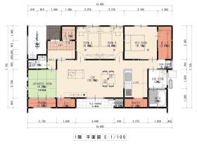 【間取り図】
約19帖のLDKを中心に、回遊できる家事らく動線が魅力。水回りをまとめて移動効率を高め、パントリーなど収納も充実。