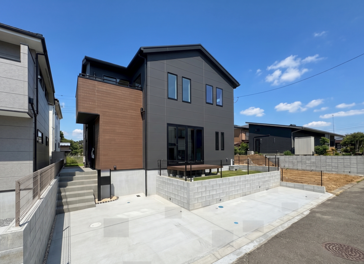【Exterior】落ち着きのあるシンプルな外観で、長く愛せる住まいに仕上がっています。