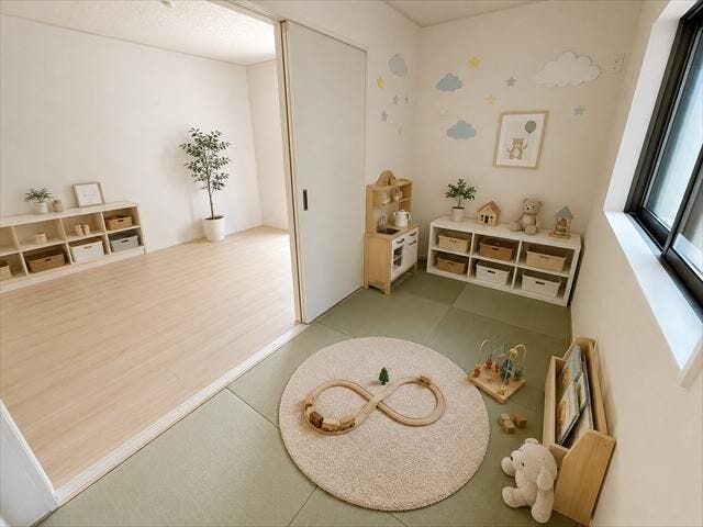 4畳:
※画像はイメージです。実際の写真に家具や調度品をCG合成したものです。(家具等は販売に含まれておりません)
