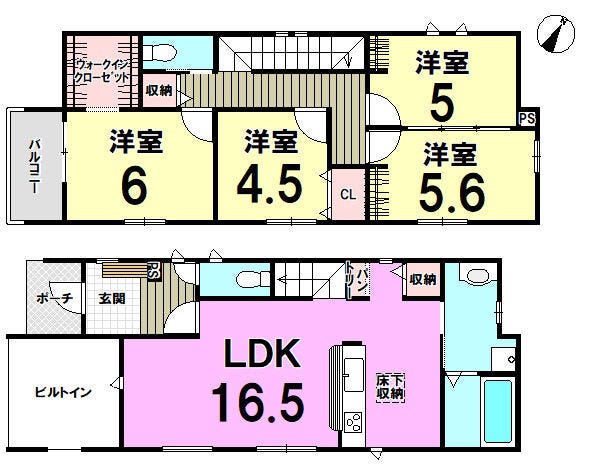 【間取り】
ライフスタイルに合わせて間取りの変更可能!水回りが中秋した家事動線がスムーズな間取り。WICや1階の大容量収納でお部屋がすっきり片付きます。