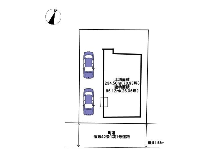 ■□■区画図■□■
土地面積:234.50㎡
建物面積:86.12㎡