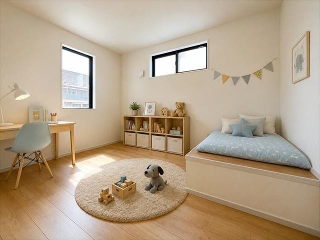 4.8帖:コンパクトな洋室は子ども部屋にいかがですか
※画像はイメージです。実際の写真に家具や調度品をCG合成したものです。(家具等は販売に含まれておりません)