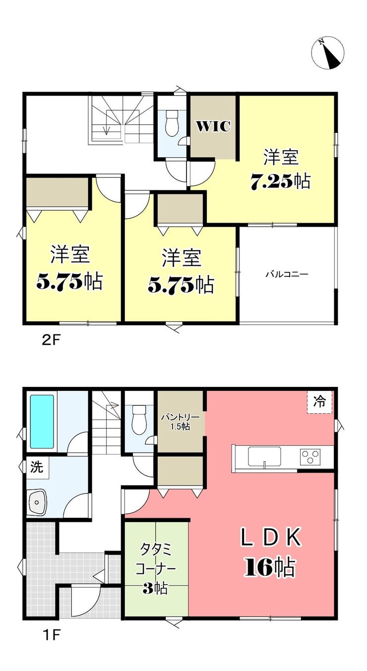 【間取り】
土地面積/162.60㎡(49.18坪 )
建物面積/98.81㎡(29.89坪)