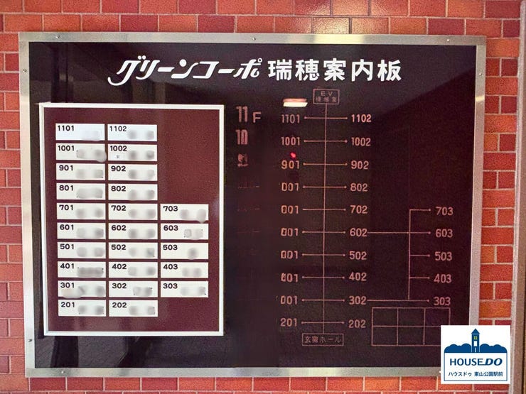 お部屋の案内板です。