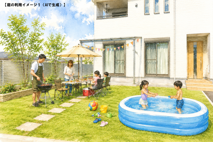 【イメージ画像】お庭でBBQ