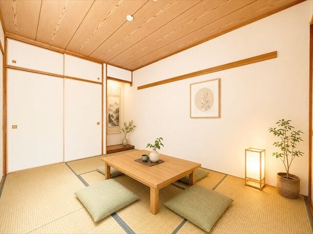 柔らかであたたかな感触の畳は
ほどよく湿気を吸ってくれるので、直接肌に触れても快適です。
お昼寝の場所にも最適です。