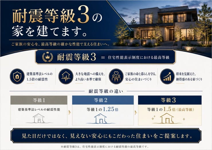 ■耐震等級3の確かな性能で、大切なご家族の暮らしを支える住まいへ◎
安心と品質にこだわった建築条件付き土地です♪