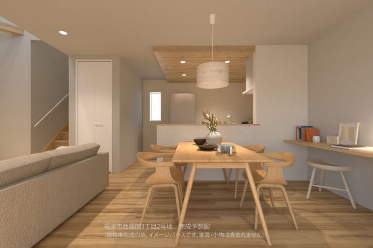【LDK(ダイニング・スタディコーナー)】
キッチンの横には便利なスタディコーナー。家族と同じ空間で勉強や仕事ができます。