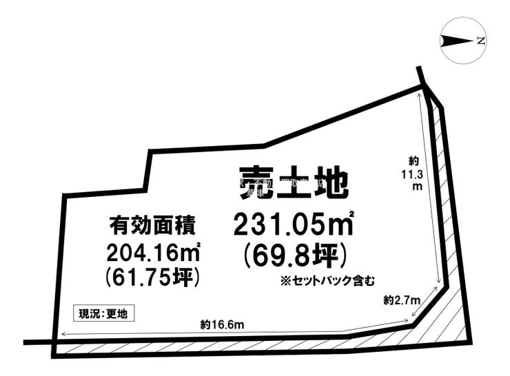 【区画図】
■売主直販■「三国駅」徒歩13分×広々61坪!建築条件なしにつき、平屋や並列駐車など理想の自由設計を