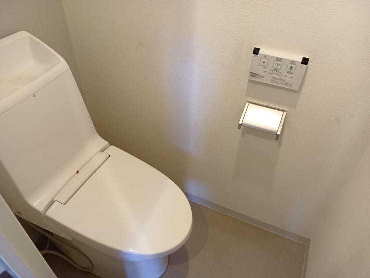 毎日のデリケートな習慣を優しくサポートする、温水洗浄機能付きのトイレです。手洗い器が一体となった省スペース設計を採用しており、日々のお手入れもしやすい、実用的で清潔なプライベート空間です。