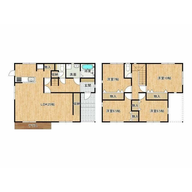 【間取り】
建物面積134.46m2(40.67坪)4LDKです。