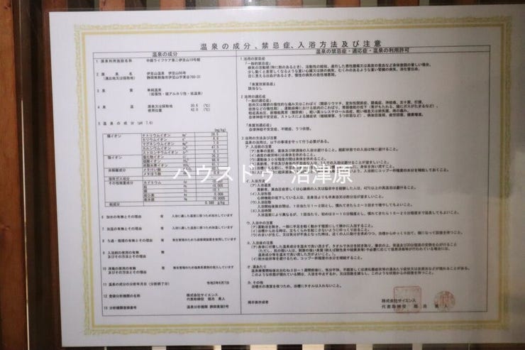 温泉成分表