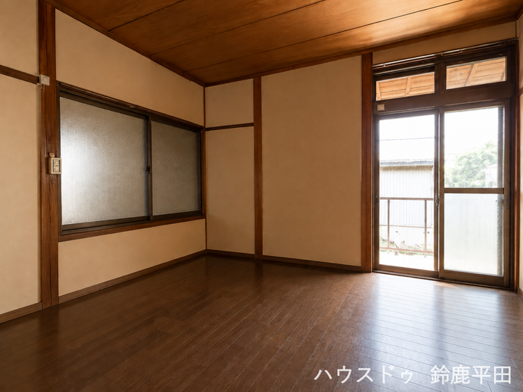 ※家具消しの加工を行っております。
【DK南側洋室】窓が2つついているので日差しのいい部屋です。