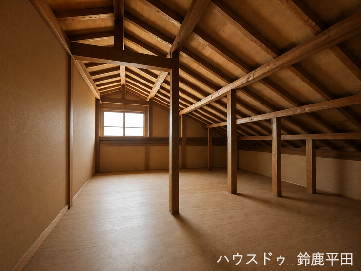 ※家具消しの加工を行っております。
【15.7帖】2階にある収納部屋です。広さがあるのでたくさんのものを収納することができます。