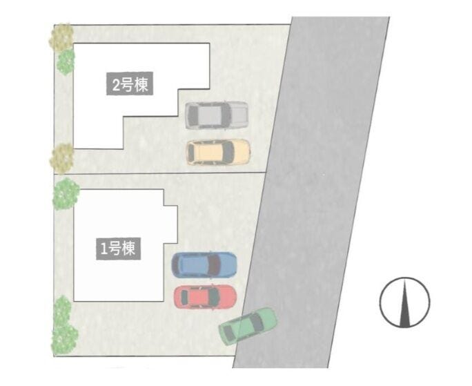 1号棟は向かって左側になります!車2台分確保予定◎