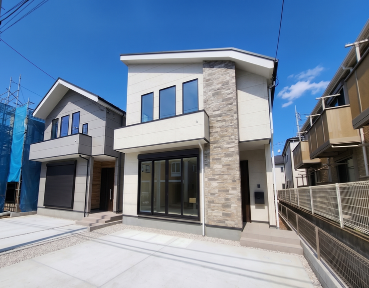 【Exterior】落ち着きのあるシンプルな外観で、長く愛せる住まいに仕上がっています。