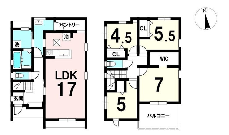 【間取り】
敷地面積165.84㎡ 建築面積110.95㎡ 4LDK+WIC