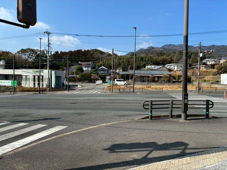 隣接する国道10号を店舗側から撮影した写真です。幅員も広く視界も開けているため運転も安心です。