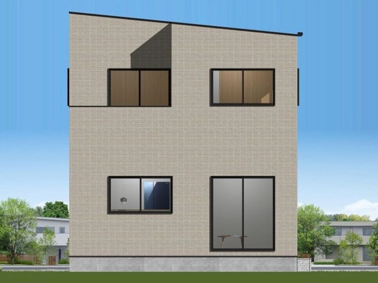 【外観】
▼建物プラン例(外観パース)
※建物価格:1990万円
※宅地建物販売価格:4180万円(税込)/対象のプランを採用した場合
※上記金額は、上下水道・ガス管の引込費用を含んでおりません。