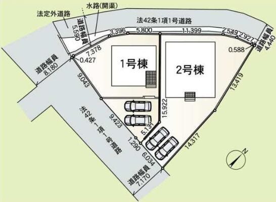【全体区画図】
2面道路