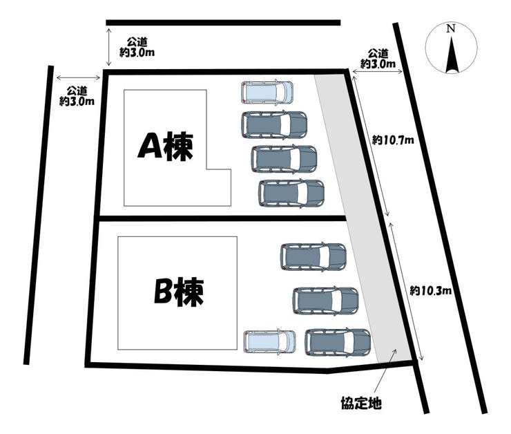 駐車4台可能!(車種による)