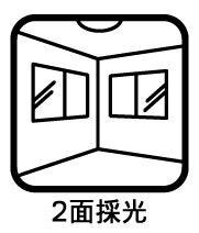 ◇2面採光◇
2面採光を確保しておりますので陽当たり良好です。明るく開放感のあるお部屋です。窓を開けると空気の通り道ができて風通しが良いのも特徴です。カビの発生を予防することもできますね。