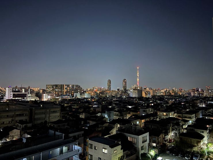 東京タワーを望む開放感ある眺望です。