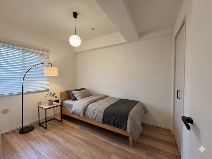 【Bedroom】こちらの画像はAIによる家具イメージです。お部屋の雰囲気を感じてみてください♪