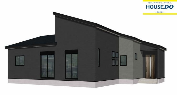 【外観】
完成イメージです♪
2026年8月完成予定
◎角地!平屋建て♪3台駐車可
◎小学校徒歩約6分!
◎和室有♪