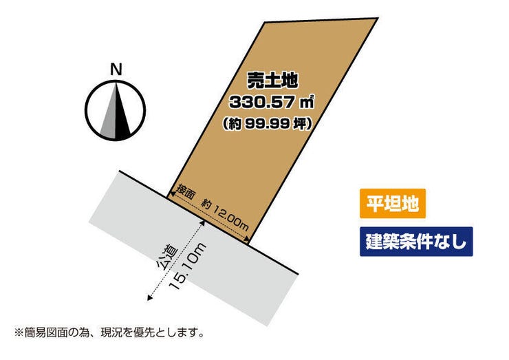 【区画図】
◆◆小倉北区三郎丸 売土地◆◆ ◆土地面積 約100坪 ◆建築条件なし ◆平坦