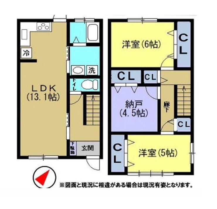 【間取り】
リフォーム歴あり!
2SLDK駐車場つき戸建♪
システムキッチン
告知事項あり(2階傾きあり)